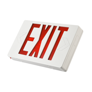 LED Combo EMERGENCY EXIT SIGN with LED Heads (Red Letters) with remote ...